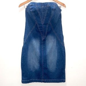 Paris Blues denim jean dress strapless XL